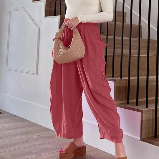 R&B | Weite Baumwoll-hosen mit Elastischem Bund und Taschen