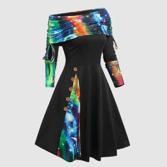 R&B | Off Shoulder Langarm Winterkleid