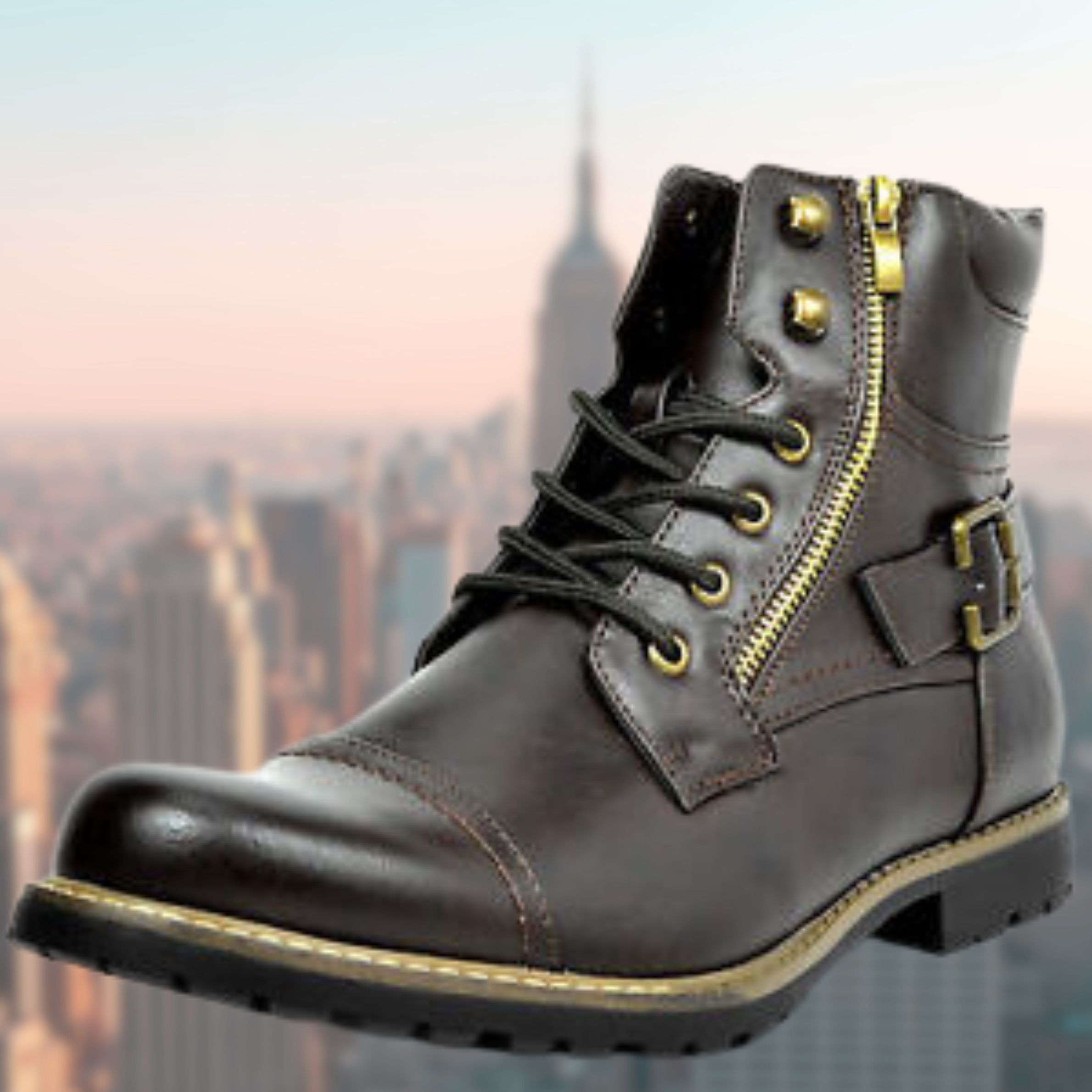 R&B | Leder Motorradstiefel für Männer