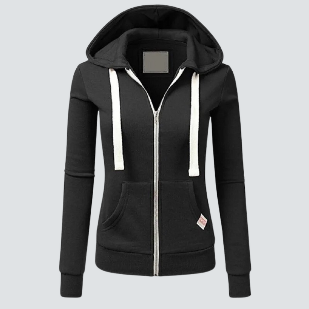 R&B | Sweatshirt aus Wolle mit Kordelzug und Reißverschluss