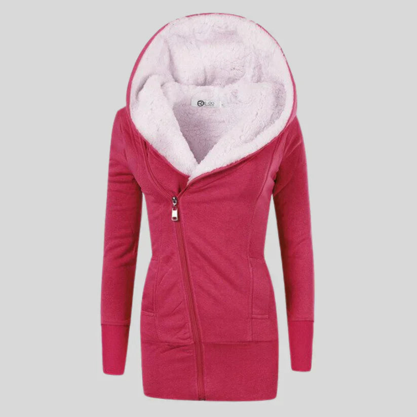 R&B | Fleece-Cardigan mit Kapuze