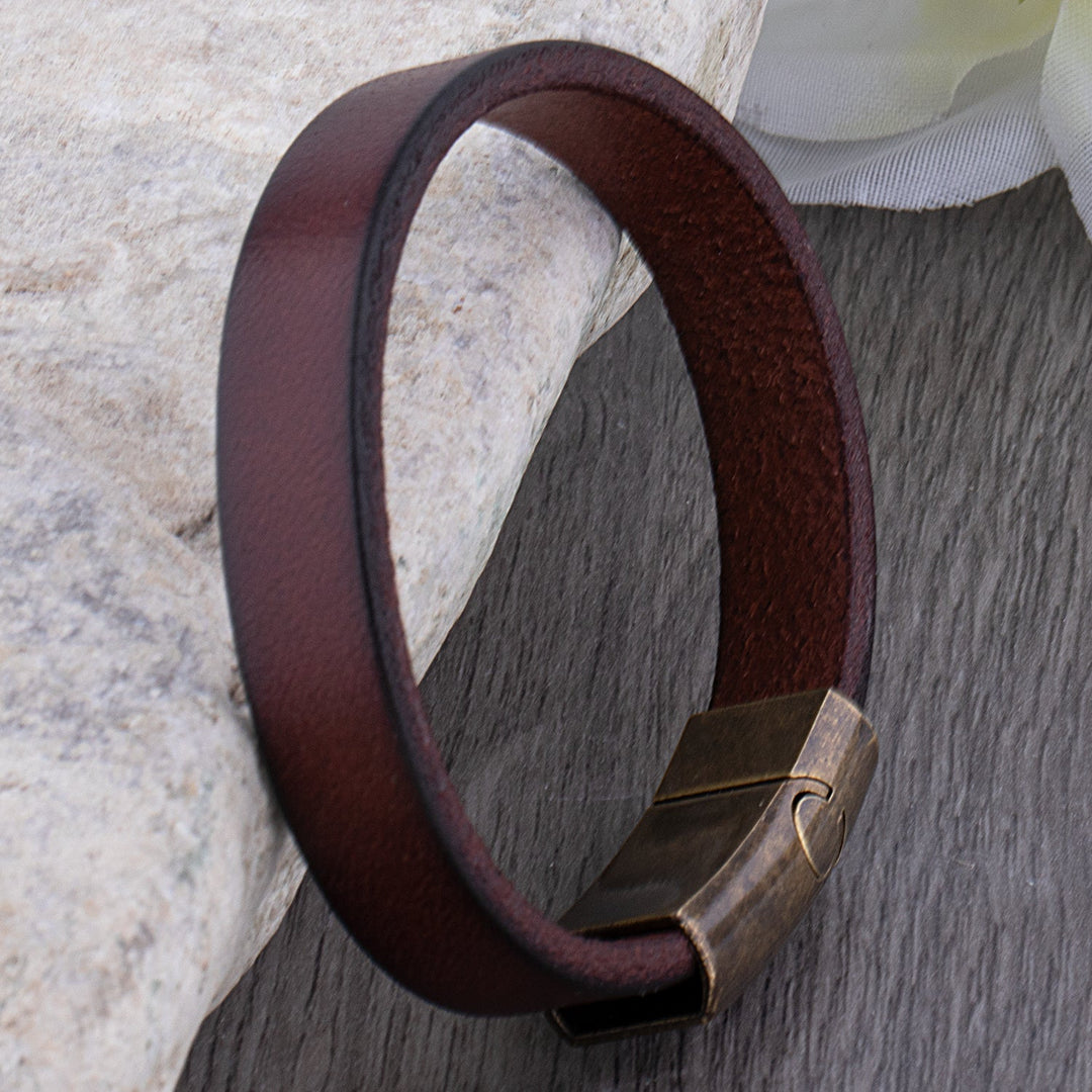 R&B | Robuste Lederarmband mit Messingschließe