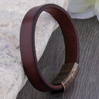 R&B | Robuste Lederarmband mit Messingschließe