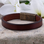 R&B | Robuste Lederarmband mit Messingschließe