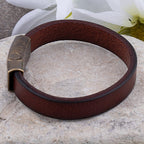R&B | Robuste Lederarmband mit Messingschließe