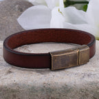 R&B | Robuste Lederarmband mit Messingschließe