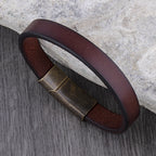 R&B | Robuste Lederarmband mit Messingschließe