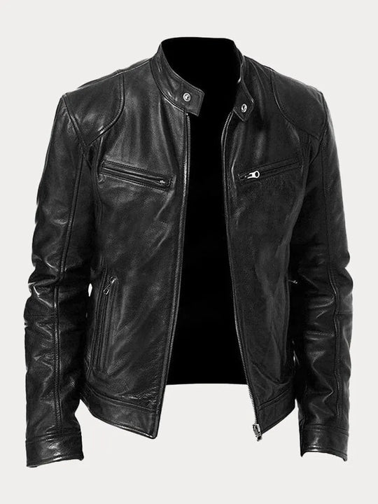 R&B Herren PU-Jacke in Lederoptik mit Reißverschluss