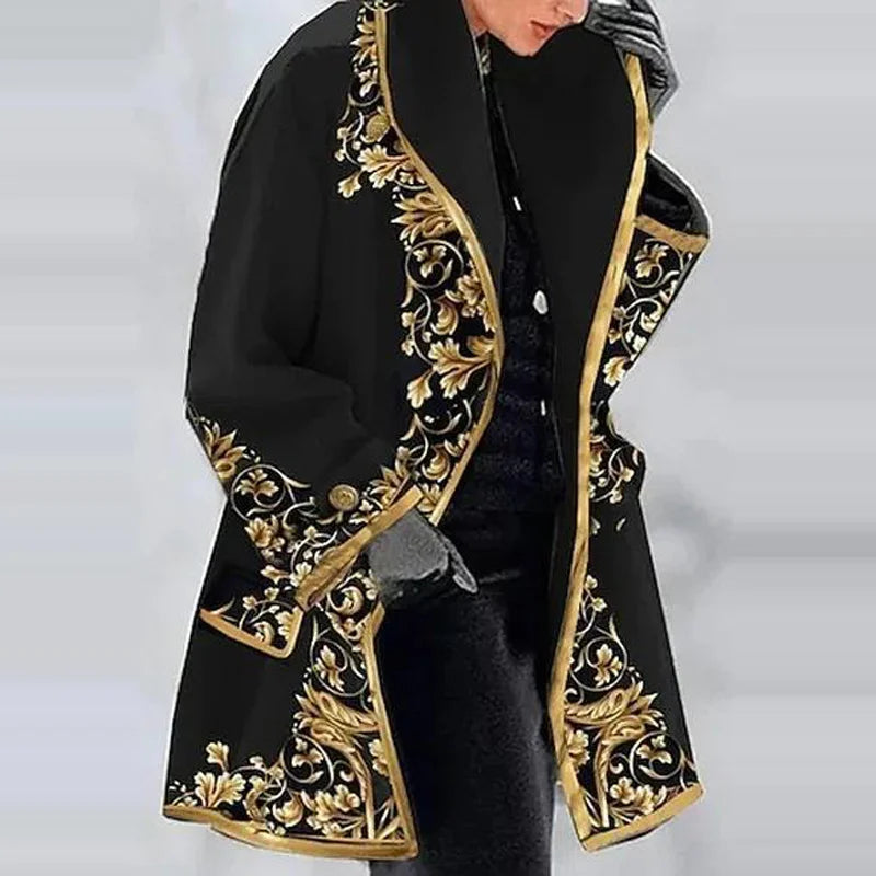 R&B | Damen Blumenjacquard-Kimono-Mantel für Elegantes Layering