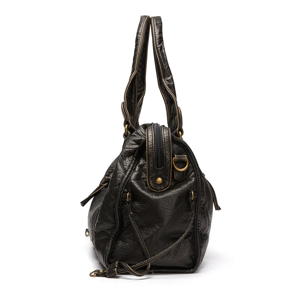 R&B | Luxus Schwarze Lederhandtasche