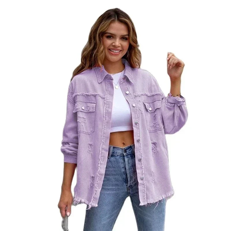 R&B | Reißverschluss Hemdjacke Damen Mode Herbst und Frühling