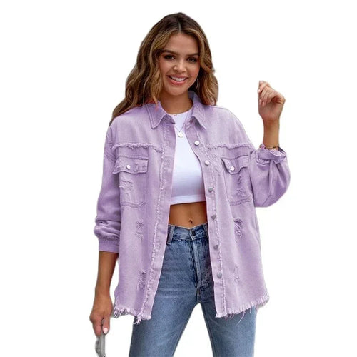 R&B | Reißverschluss Hemdjacke Damen Mode Herbst und Frühling