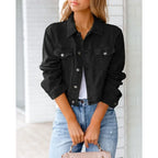 R&B | Kurze Taschenjacke Mode Streetwear Einfache Knopf Trend Frauen Denim Jacken Lange Ärmel Herbst Neu Denim Denim Jacken