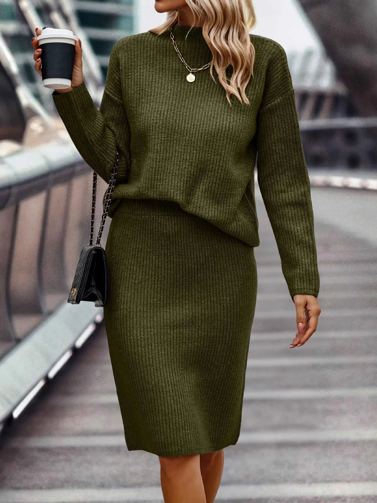 2-teiliges Damen Set aus Pullover und Rock - R&B