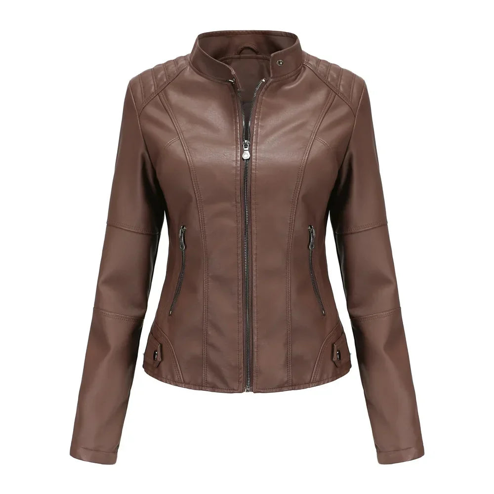 R&B | Damen Dicke jacke Modisch Motorradstil