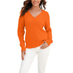R&B | Damen Strickpullover mit V-Ausschnitt In Lockerer Passform