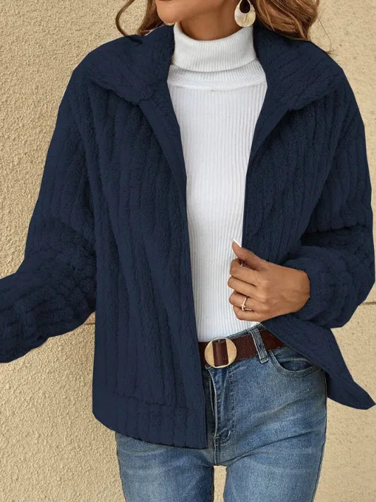 R&B | Kurzjacke Plüsch Blau