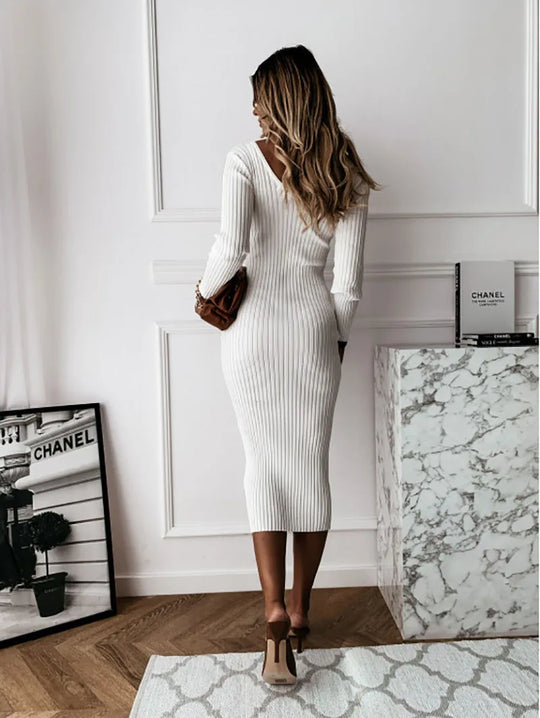 R&B | Rippenstrickkleid für Frauen