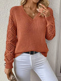R&B | Solid V-Ausschnitt Strickpullover