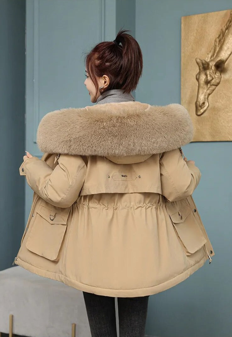 R&B | Damenbekleidung Große Pelzkragenjacke