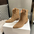 R&B | Rindsleder Damen Wildleder Damen Stiefel mit Absatz