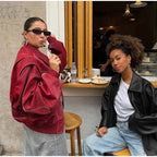 R&B | Vintage-Lederblouson in Übergröße für Damen