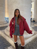 R&B | Übergröße Zip up Jacke Lässige Streetwear