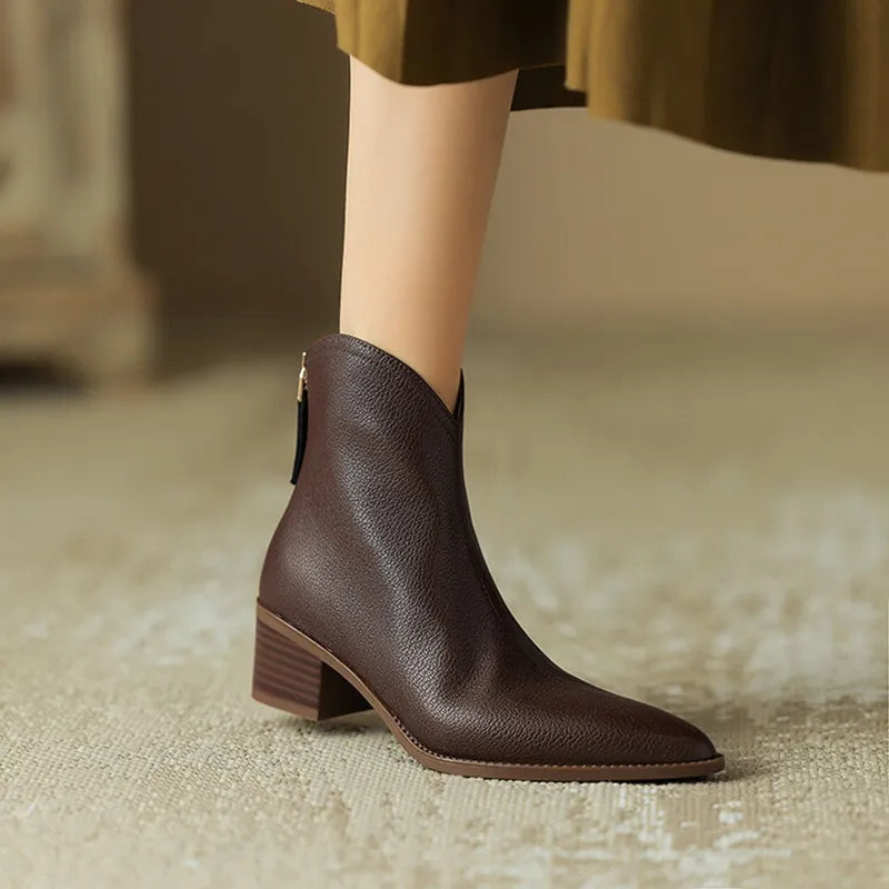 R&B | Stiefeletten - Spitzenzehe - Seitenreißverschluss - Niedriger Absatz