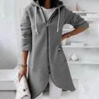 R&B | Hoodie-Cardigan mit abgerundetem Saum