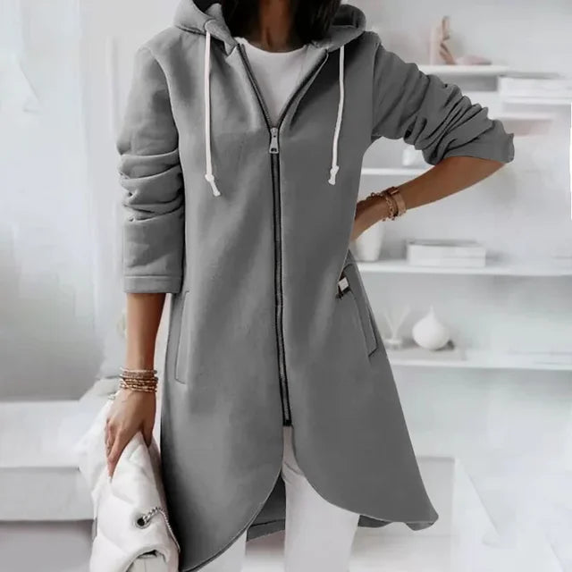 R&B | Hoodie-Cardigan mit abgerundetem Saum