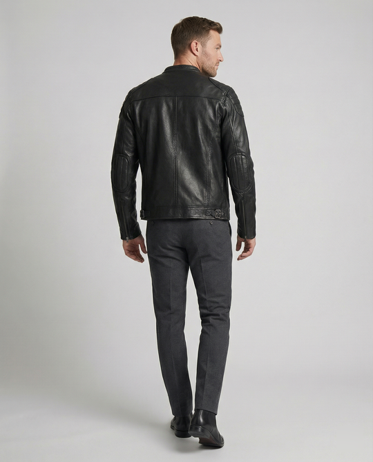 R&B | Bikerjacke Im Klassischen Moto-Style - Schmal Geschnittene Modische Übergangsjacke für Freizeit und Alltag