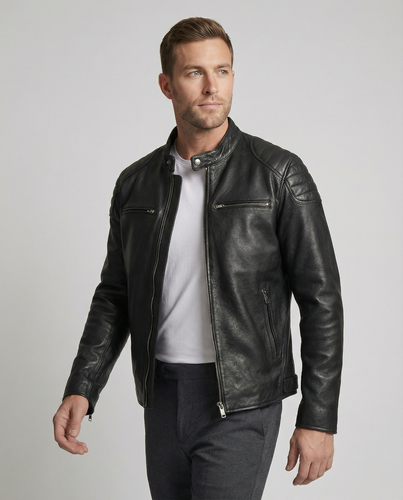 R&B | Bikerjacke Im Klassischen Moto-Style - Schmal Geschnittene Modische Übergangsjacke für Freizeit und Alltag