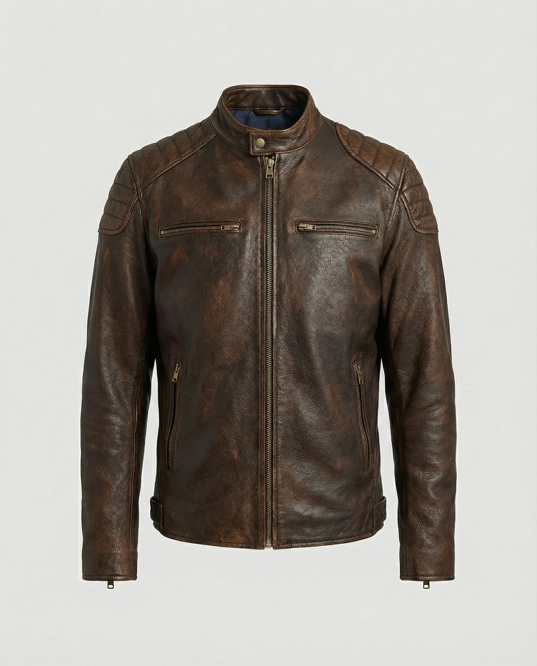 R&B | Bikerjacke Im Klassischen Moto-Style - Schmal Geschnittene Modische Übergangsjacke für Freizeit und Alltag