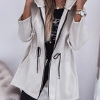 R&B | Frühlingsjacke mit Kapuze und plissiertem Bund