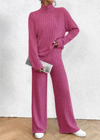 R&B | Gestrickte Hose und Rollkragenpullover für Damen