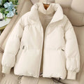 R&B | Winter-Pufferjacke mit Reißverschluss und Eingeschnittenem Kragen