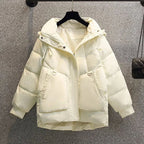 R&B | Puffer Jacke - Übergröße Gesteppt Wärme - Kapuze Hoher Kragen - Reißverschlussverschluss