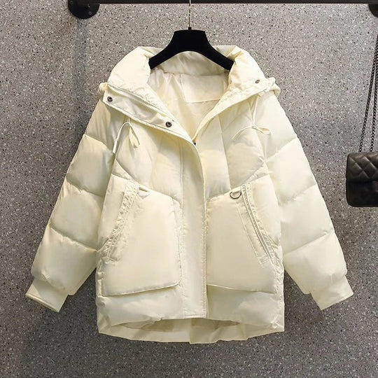 R&B | Puffer Jacke - Übergröße Gesteppt Wärme - Kapuze Hoher Kragen - Reißverschlussverschluss
