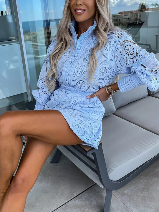 R&B | Lochspitzenbluse und Shorts-Set