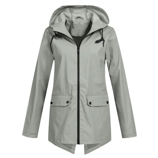 R&B | Lässige Wasserdichte Damenjacke mit Kapuze und Reißverschluss Ideal für Herbst Winter