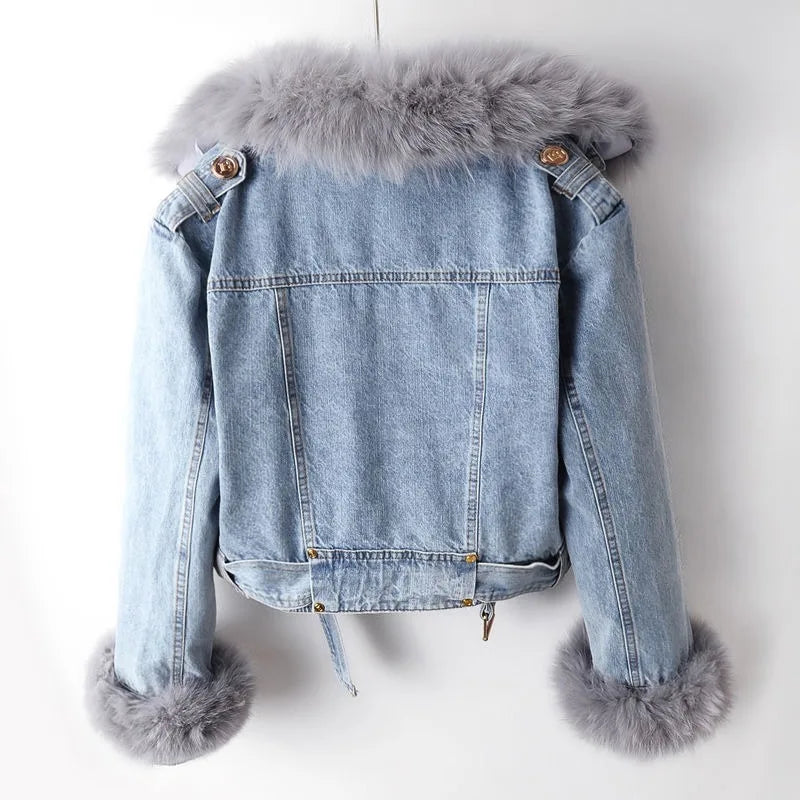 R&B | Damen Jeansjacke mit Paspeln