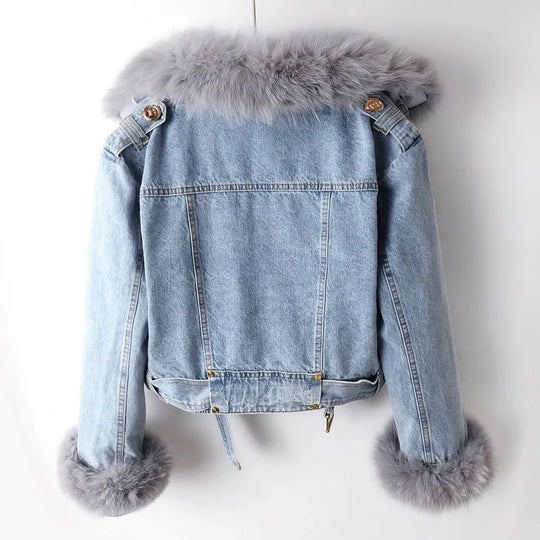 R&B | Damen Jeansjacke mit Paspeln