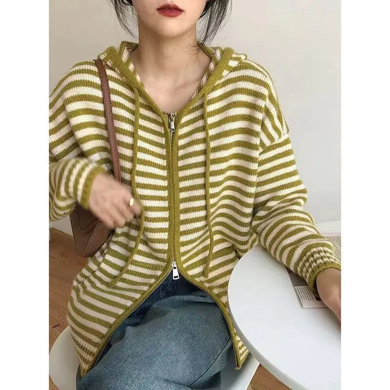 R&B | Gestreifter Kapuzenpullover Pullover