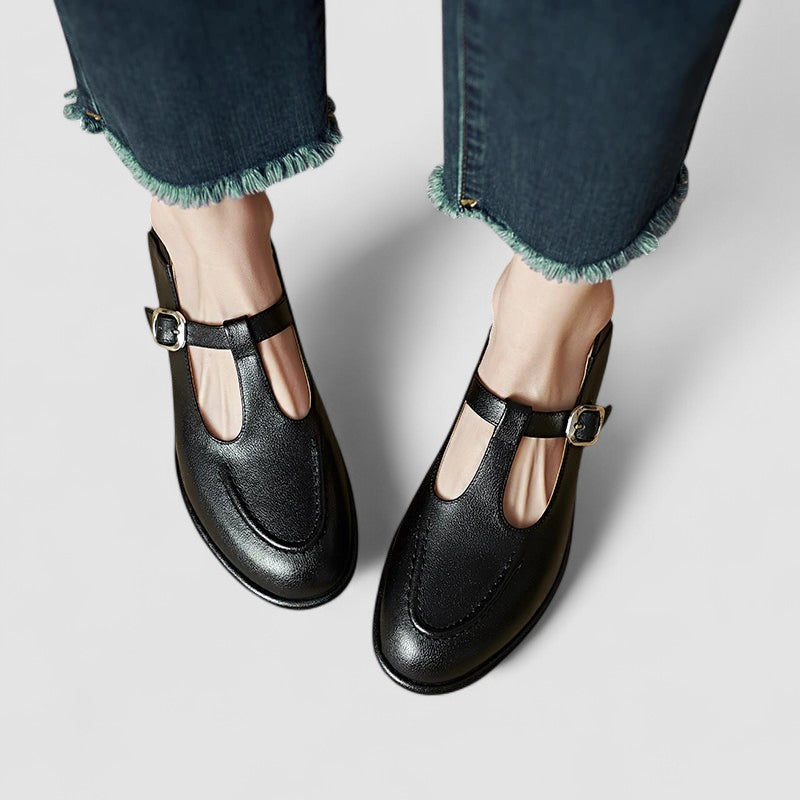 Orthopädische Mary Jane Schuhe mit niedrigem Absatz R&B