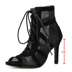 R&B | Damen Sandaletten mit Hohen Absätzen - Verführerische Spitze und Mesh für Den Perfekten Party-Look