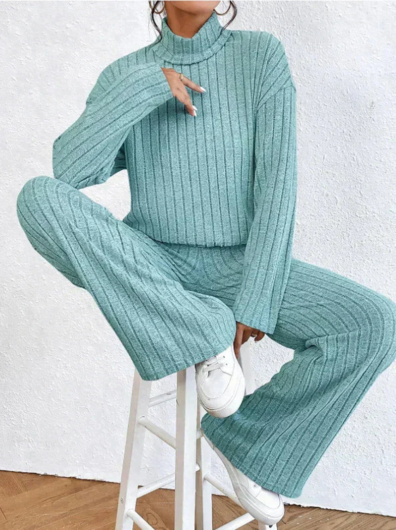 R&B | Gestrickte Hose und Rollkragenpullover für Damen