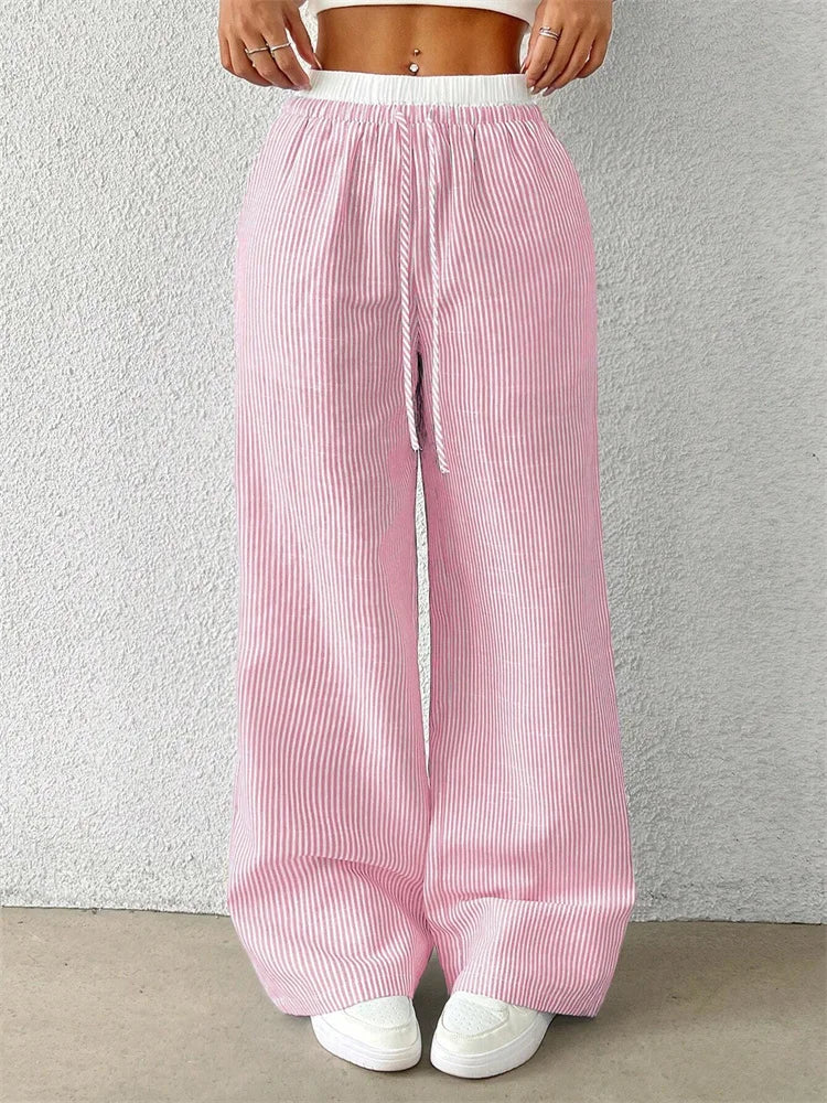 R&B | Gestreifte Hose mit Weitem Bein