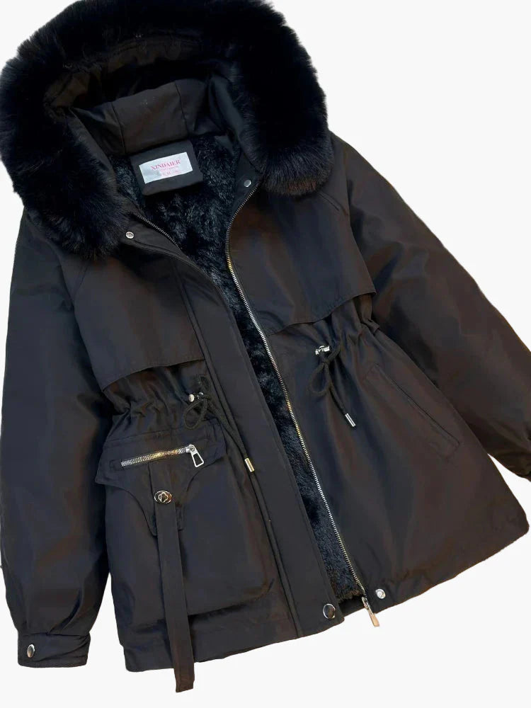 R&B | Winterjacke mit Kapuze und Kunstpelzkragen - Modischer Parka für Kalte Tage