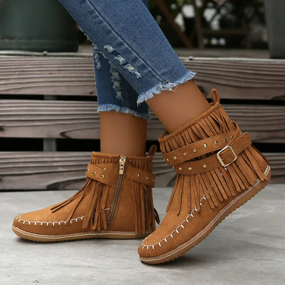 Ankle Boots Mit Fransen Und Nieten R&B