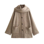 R&B | Bequeme Damen-Cardigan mit Eingebautem Schal